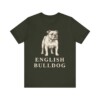 English Bulldog Lover Shirt, Vintage Dog Sketch Tee, Dog Lover Gift