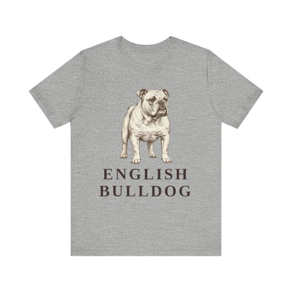 English Bulldog Lover Shirt, Vintage Dog Sketch Tee, Dog Lover Gift
