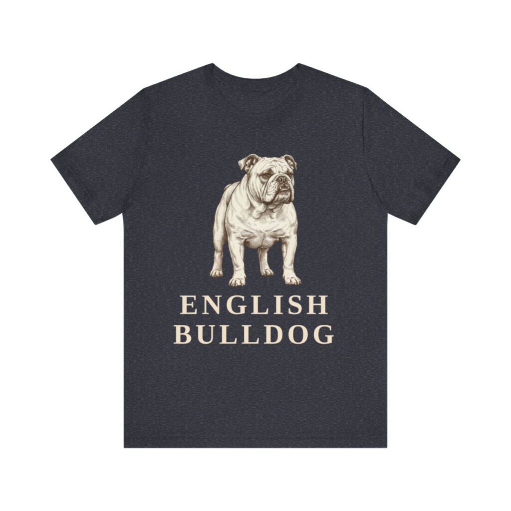 English Bulldog Lover Shirt, Vintage Dog Sketch Tee, Dog Lover Gift