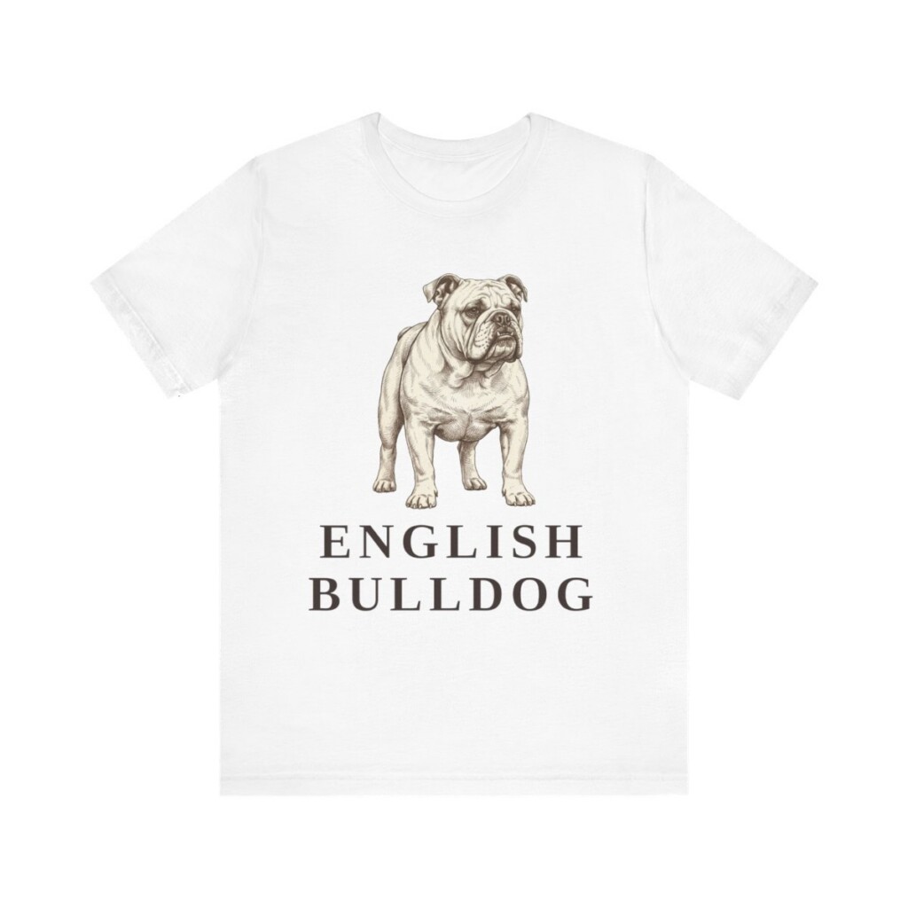 English Bulldog Lover Shirt, Vintage Dog Sketch Tee, Dog Lover Gift