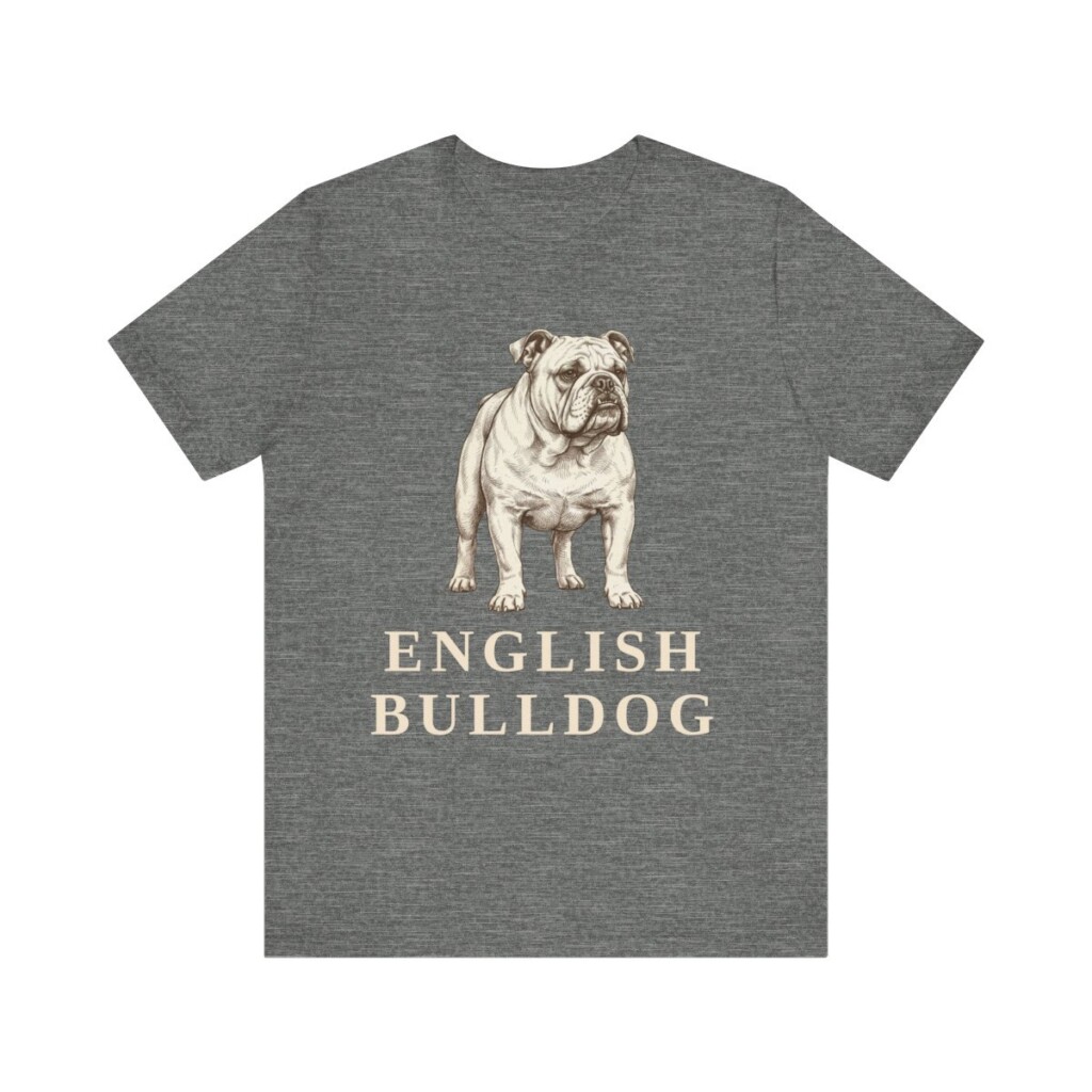 English Bulldog Lover Shirt, Vintage Dog Sketch Tee, Dog Lover Gift