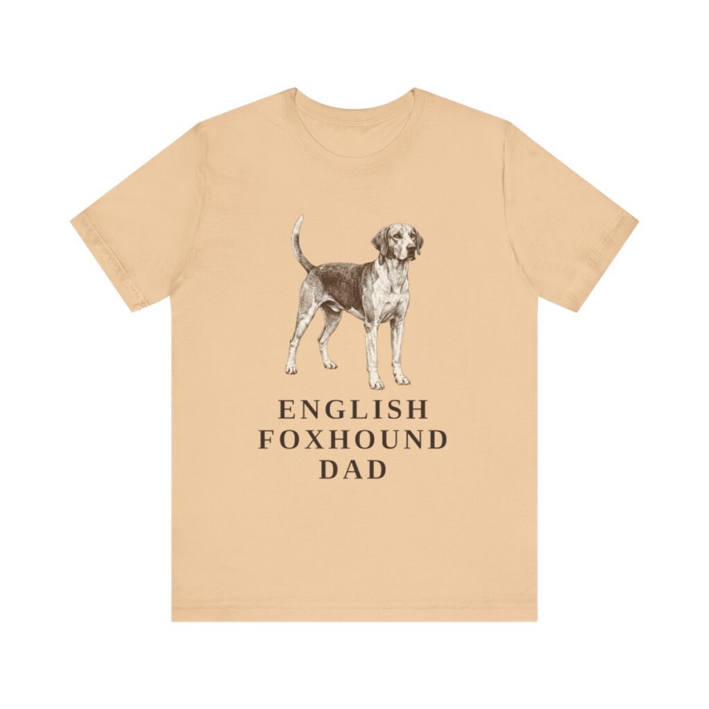 English Foxhound Dad Shirt, Vintage Dog Sketch Tee, Dog Dad Gift