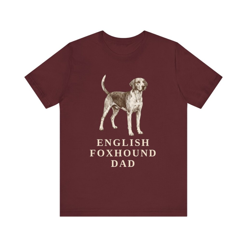 English Foxhound Dad Shirt, Vintage Dog Sketch Tee, Dog Dad Gift