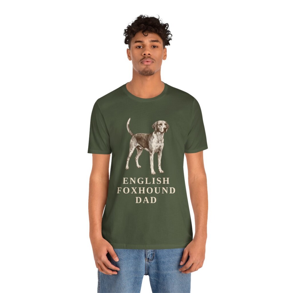 English Foxhound Dad Shirt, Vintage Dog Sketch Tee, Dog Dad Gift
