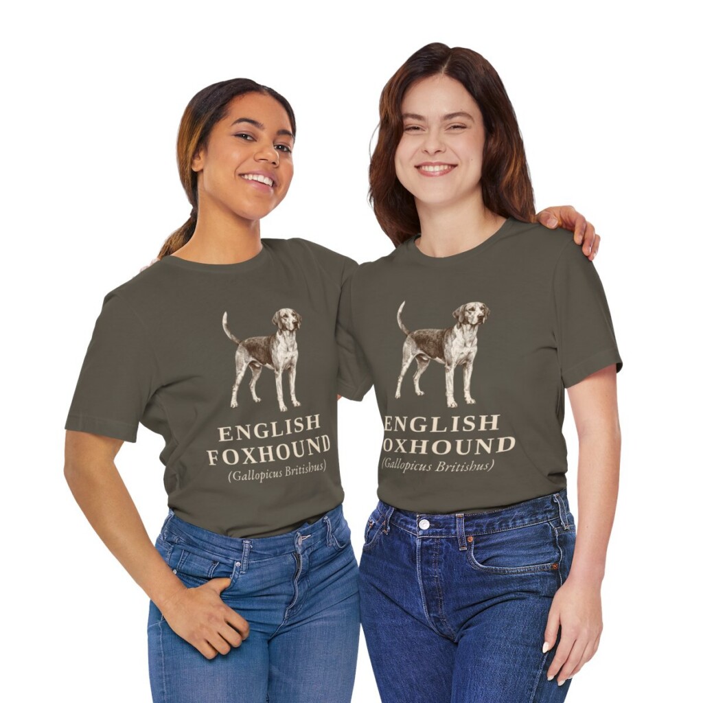 English Foxhound Latin Shirt, Vintage Dog Sketch Tee, Dog Latin Gift