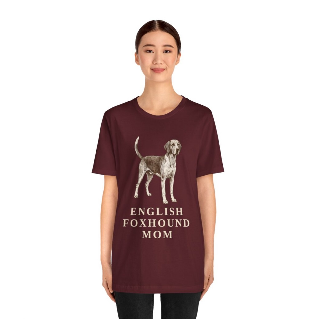 English Foxhound Mom Shirt, Vintage Dog Sketch Tee, Dog Mom Gift