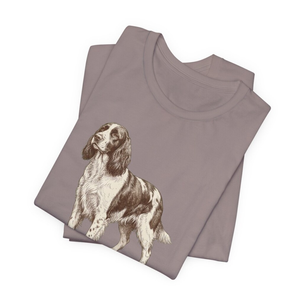English Springer Spaniel Lover Shirt, Vintage Dog Sketch Tee, Dog Lover Gift