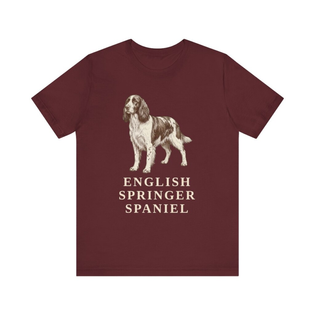 English Springer Spaniel Lover Shirt, Vintage Dog Sketch Tee, Dog Lover Gift