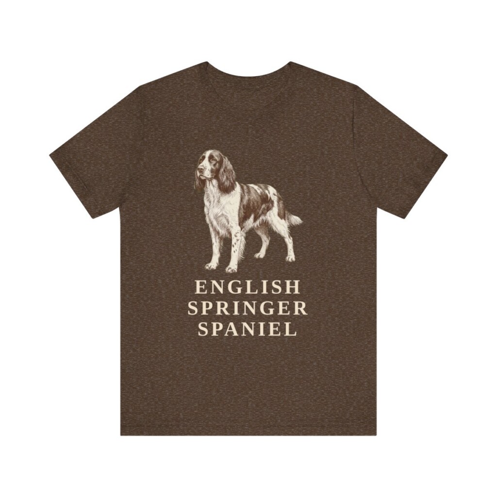 English Springer Spaniel Lover Shirt, Vintage Dog Sketch Tee, Dog Lover Gift