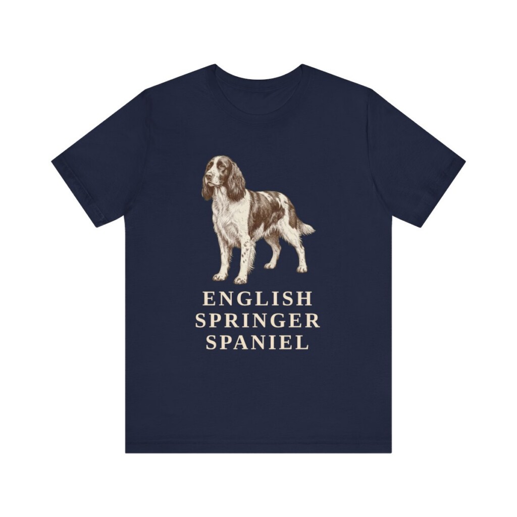 English Springer Spaniel Lover Shirt, Vintage Dog Sketch Tee, Dog Lover Gift