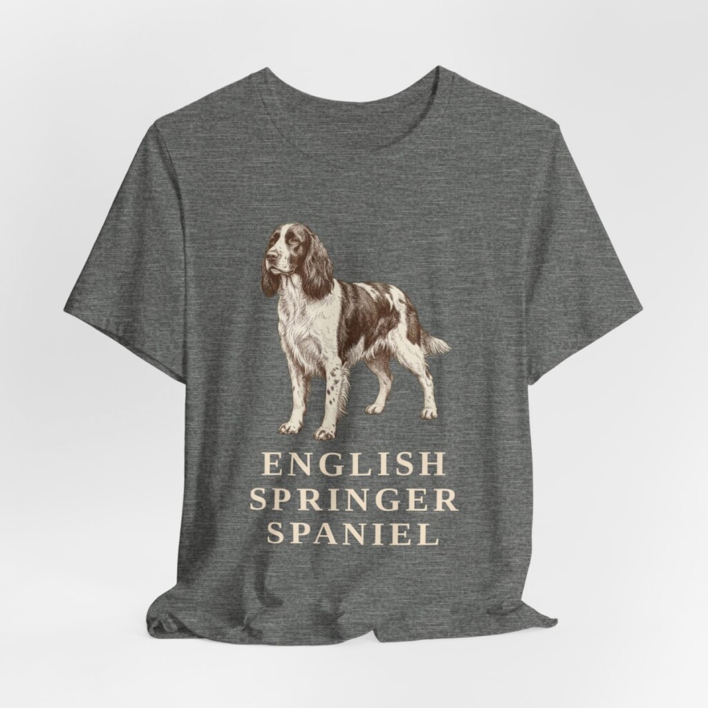 English Springer Spaniel Lover Shirt, Vintage Dog Sketch Tee, Dog Lover Gift