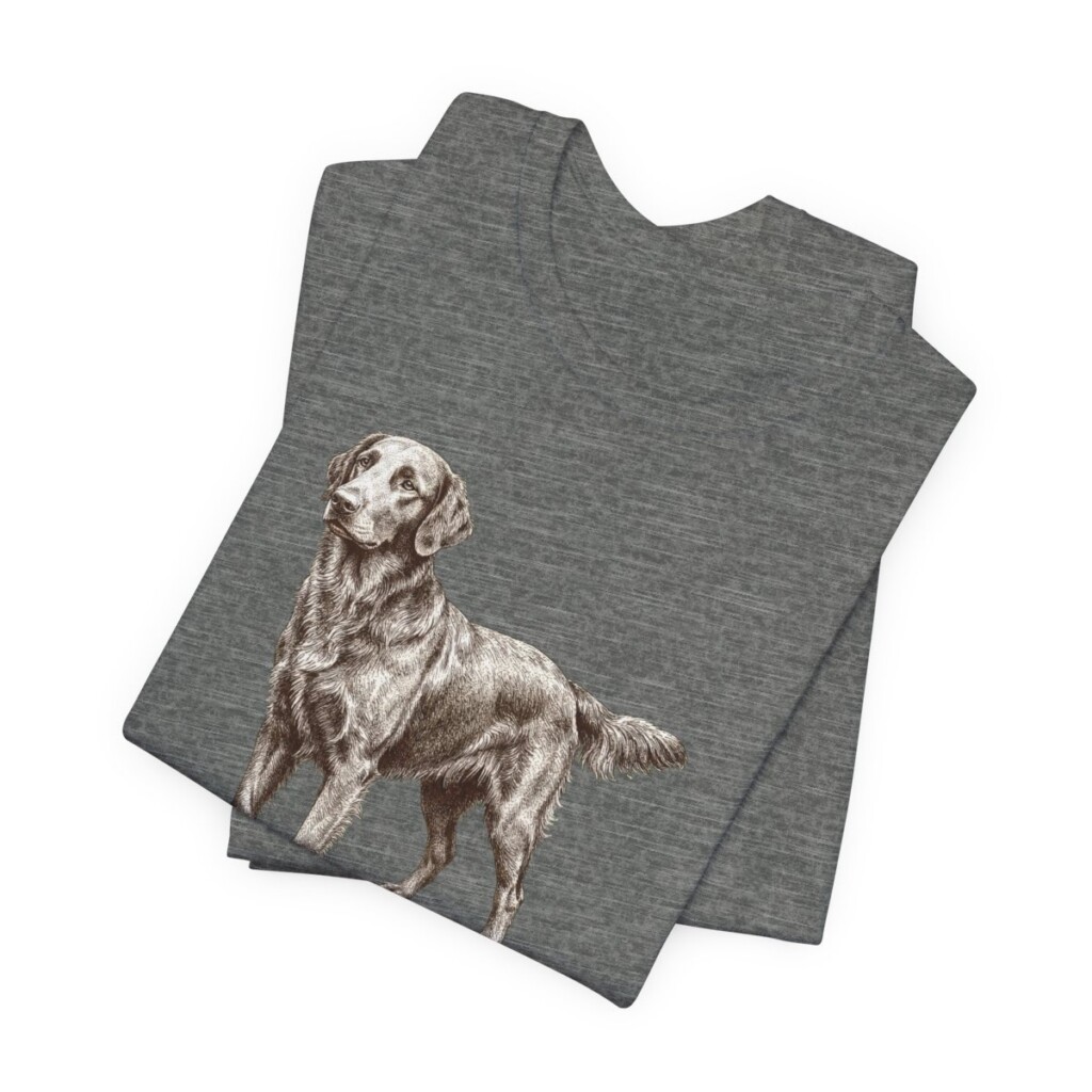 Flat-Coated Retriever Lover Shirt, Vintage Dog Sketch Tee, Dog Lover Gift