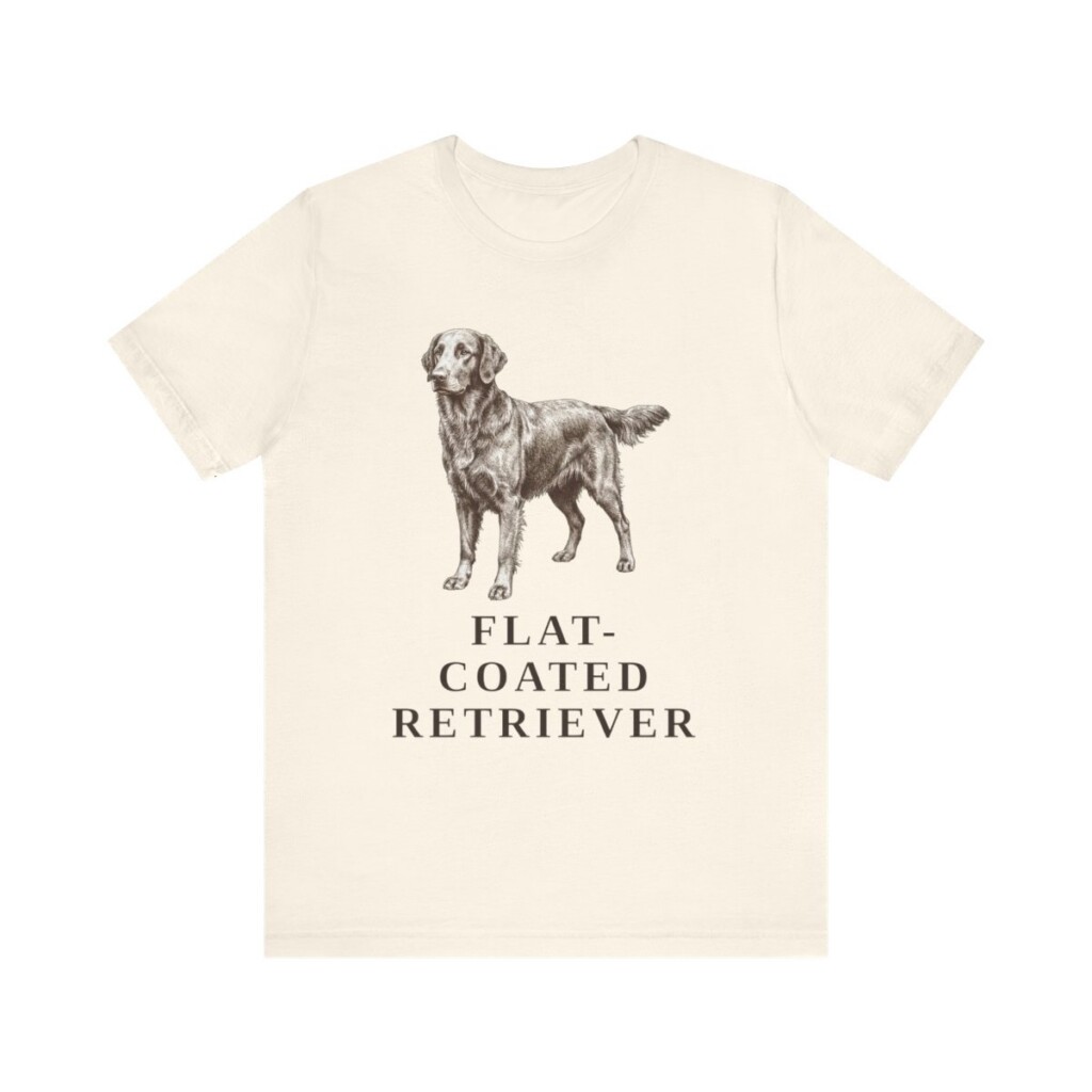 Flat-Coated Retriever Lover Shirt, Vintage Dog Sketch Tee, Dog Lover Gift