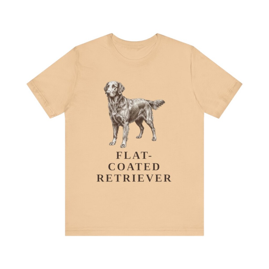 Flat-Coated Retriever Lover Shirt, Vintage Dog Sketch Tee, Dog Lover Gift