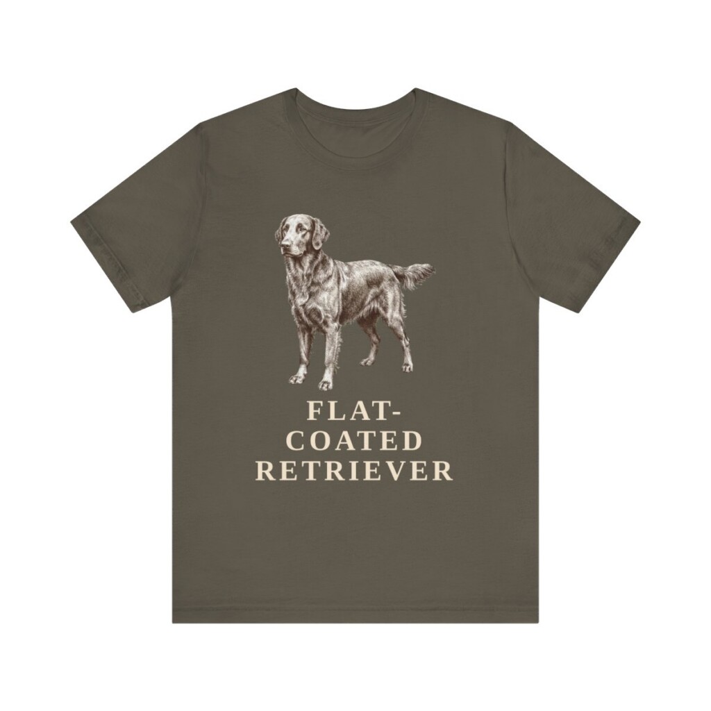 Flat-Coated Retriever Lover Shirt, Vintage Dog Sketch Tee, Dog Lover Gift
