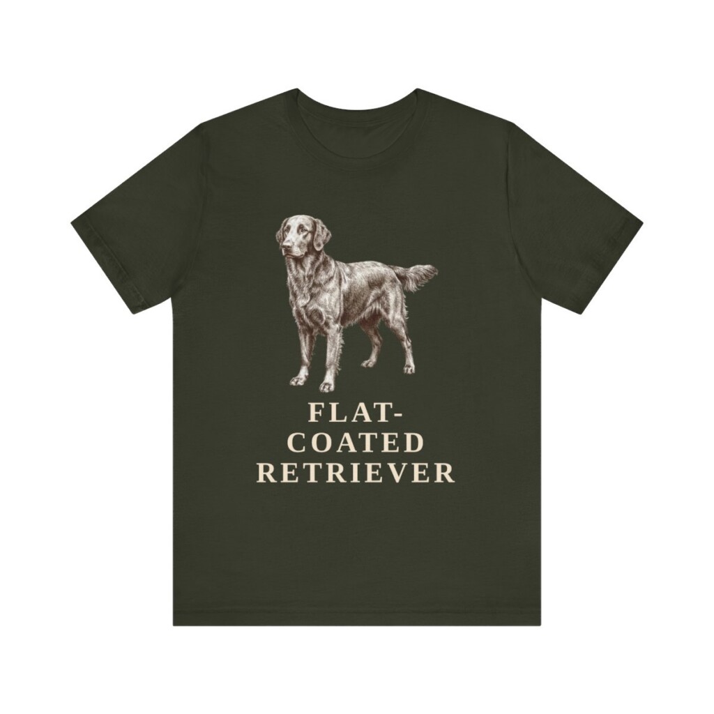 Flat-Coated Retriever Lover Shirt, Vintage Dog Sketch Tee, Dog Lover Gift