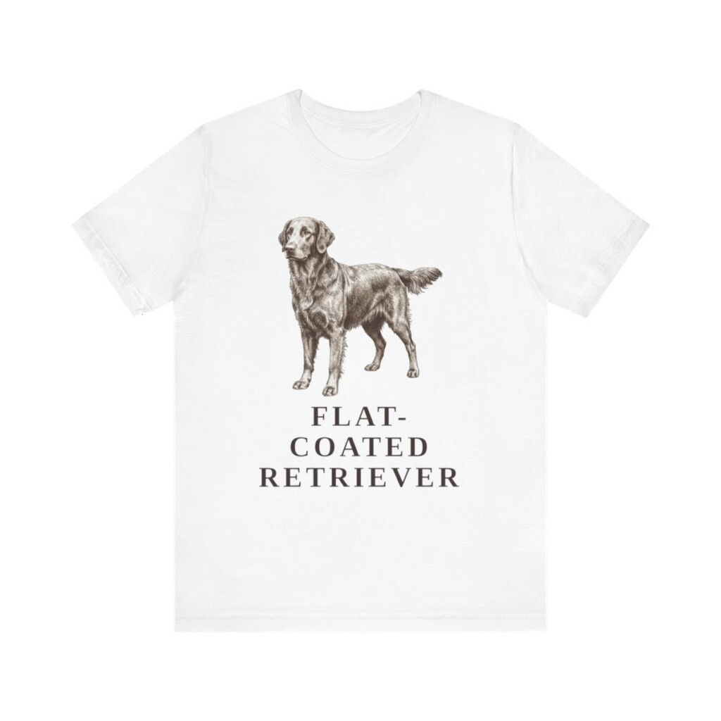 Flat-Coated Retriever Lover Shirt, Vintage Dog Sketch Tee, Dog Lover Gift