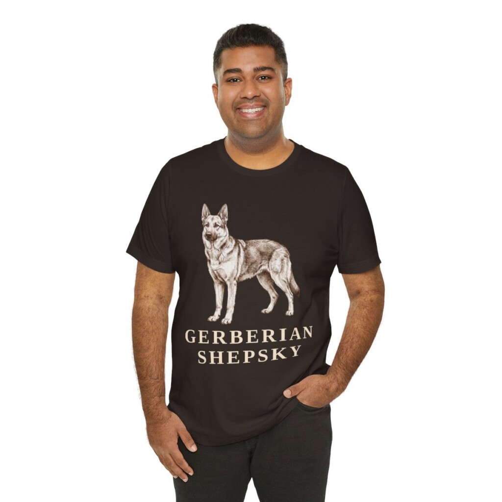 Gerberian Shepsky Shirt, Vintage Dog Sketch Tee, Dog Lover Gift