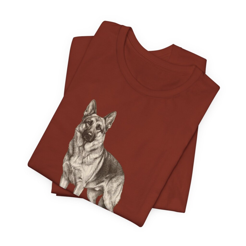 German Shepherd Lover Shirt, Vintage Dog Sketch Tee, Dog Lover Gift