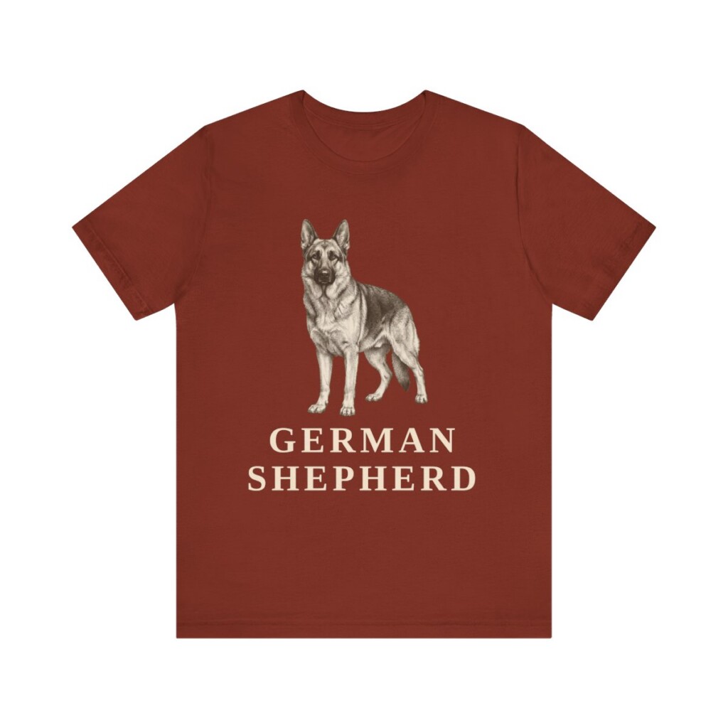 German Shepherd Lover Shirt, Vintage Dog Sketch Tee, Dog Lover Gift