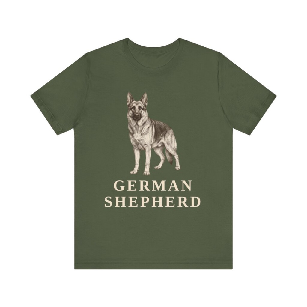 German Shepherd Lover Shirt, Vintage Dog Sketch Tee, Dog Lover Gift