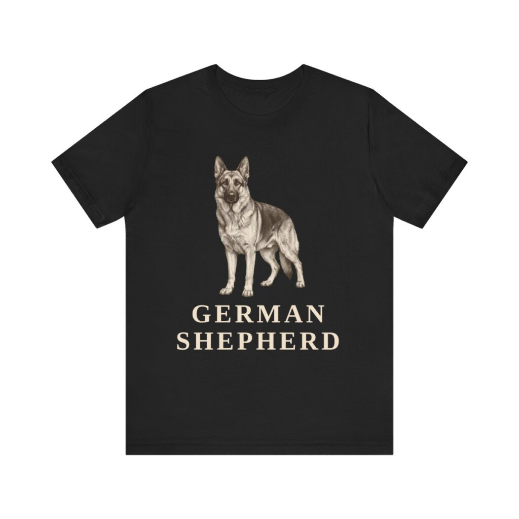 German Shepherd Lover Shirt, Vintage Dog Sketch Tee, Dog Lover Gift