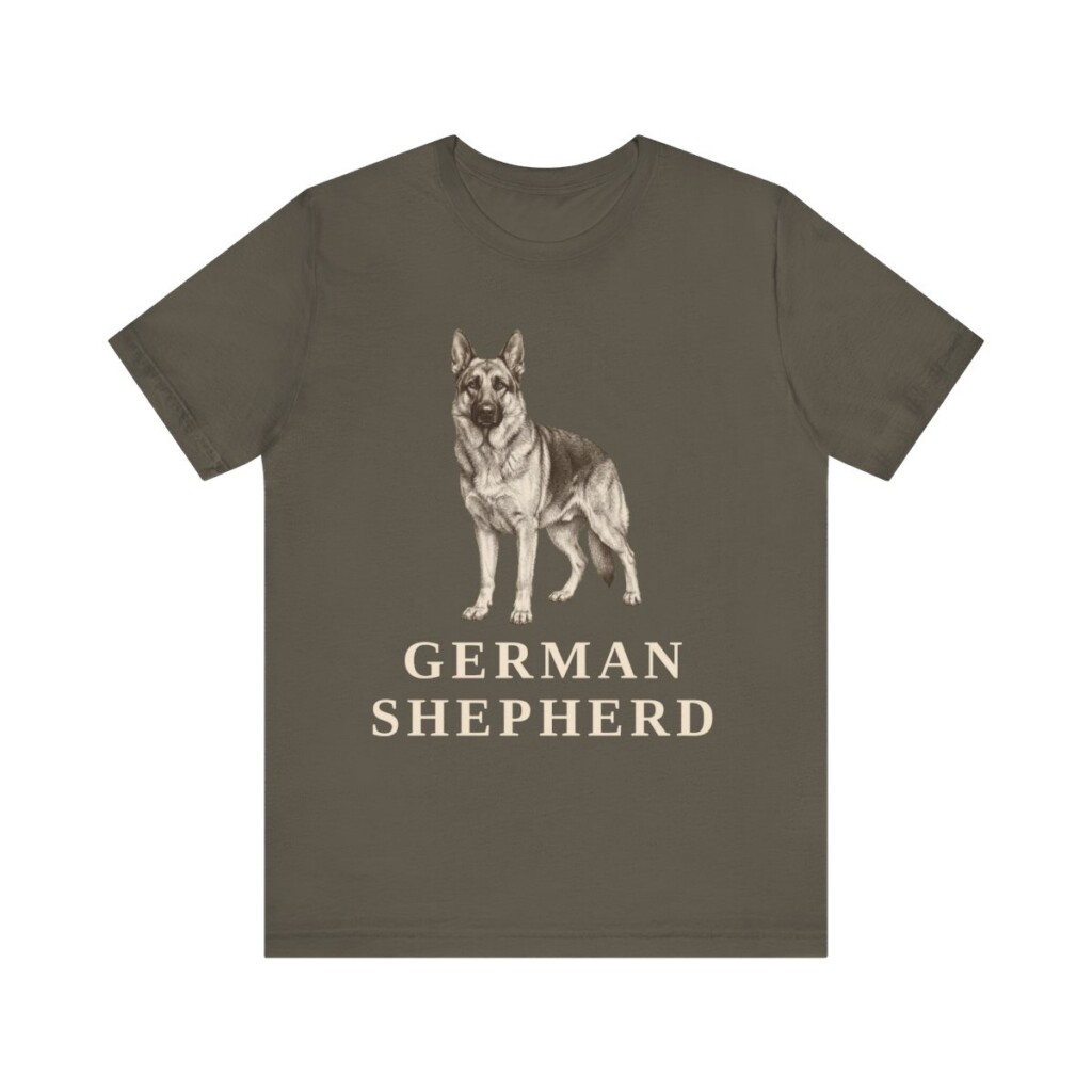 German Shepherd Lover Shirt, Vintage Dog Sketch Tee, Dog Lover Gift