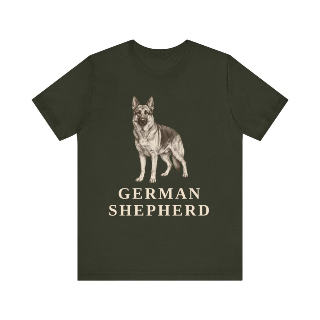 German Shepherd Lover Shirt, Vintage Dog Sketch Tee, Dog Lover Gift