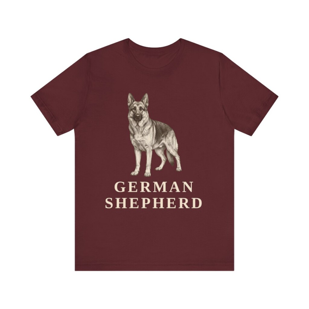 German Shepherd Lover Shirt, Vintage Dog Sketch Tee, Dog Lover Gift