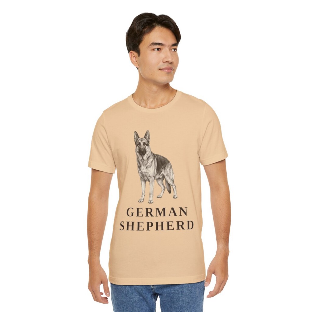 German Shepherd Lover Shirt, Vintage Dog Sketch Tee, Dog Lover Gift