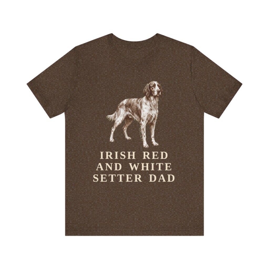 Irish Red and White Setter Dad Shirt, Vintage Dog Sketch Tee, Dog Dad Gift