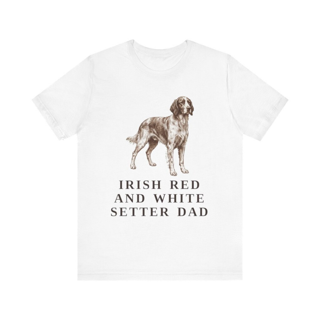 Irish Red and White Setter Dad Shirt, Vintage Dog Sketch Tee, Dog Dad Gift