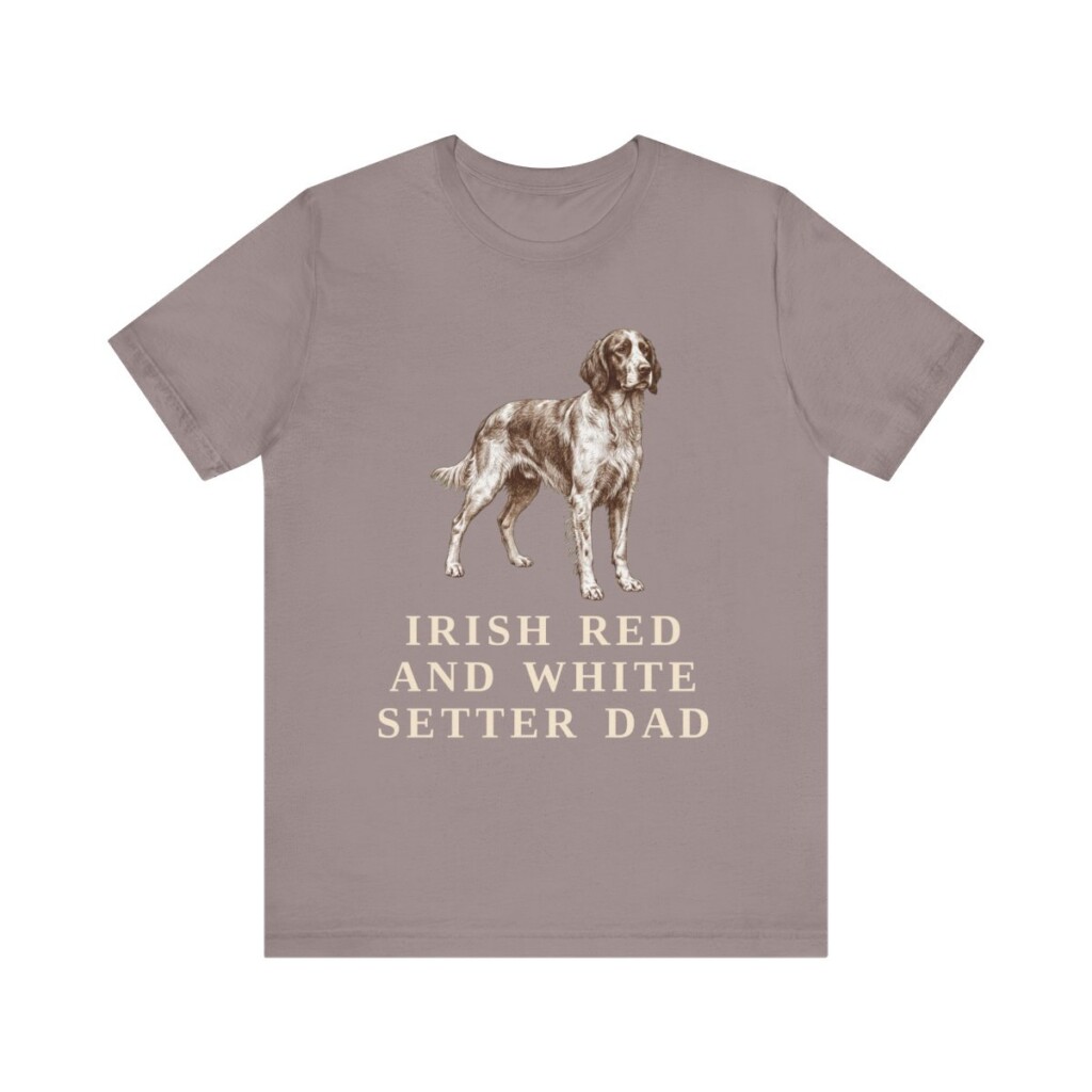 Irish Red and White Setter Dad Shirt, Vintage Dog Sketch Tee, Dog Dad Gift