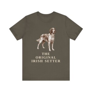Irish Red and White Setter Humor Shirt, Vintage Dog Sketch Tee, Dog Humor Gift