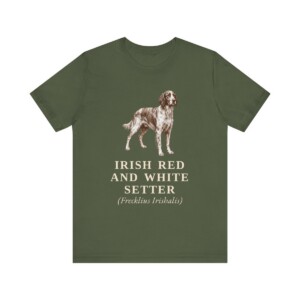 Irish Red and White Setter Latin Shirt, Vintage Dog Sketch Tee, Dog Latin Gift