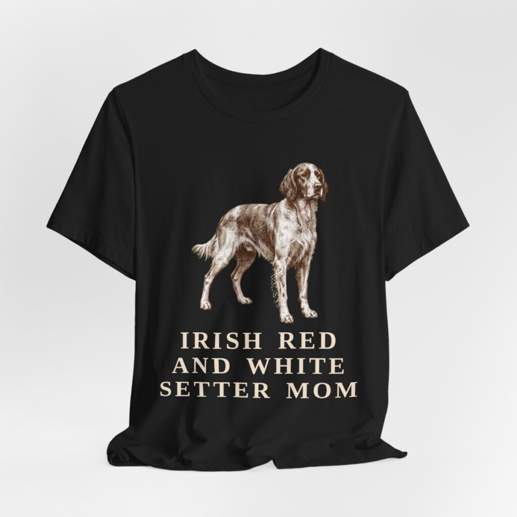 Irish Red and White Setter Mom Shirt, Vintage Dog Sketch Tee, Dog Mom Gift
