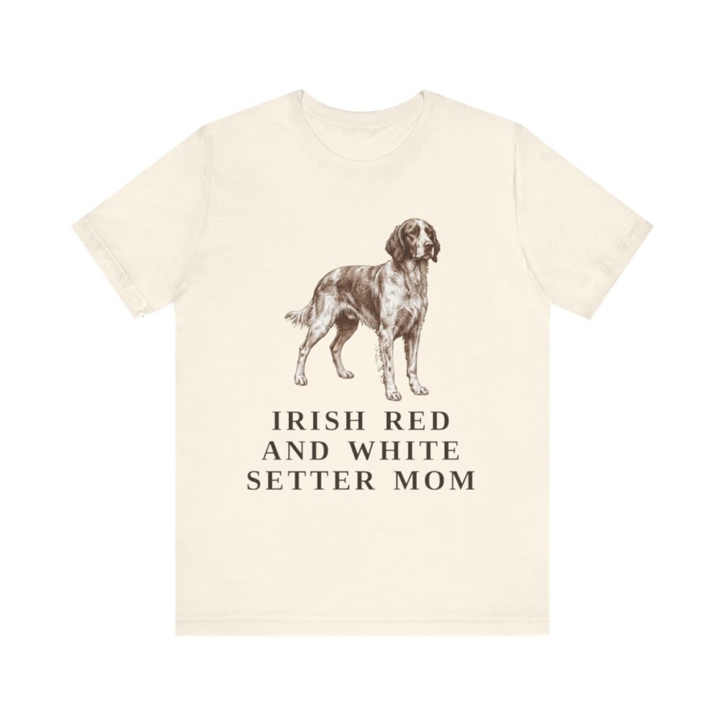 Irish Red and White Setter Mom Shirt, Vintage Dog Sketch Tee, Dog Mom Gift