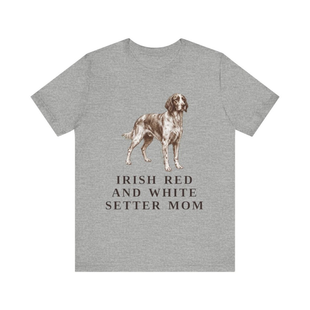 Irish Red and White Setter Mom Shirt, Vintage Dog Sketch Tee, Dog Mom Gift