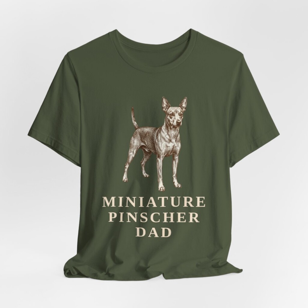 Miniature Pinscher Dad Shirt, Vintage Dog Sketch Tee, Dog Dad Gift