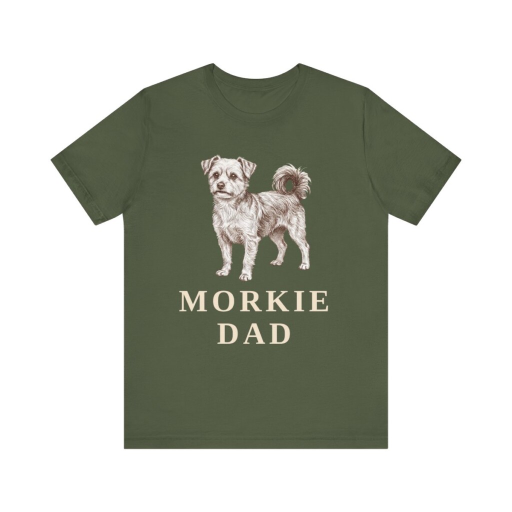 Morkie Dad Shirt, Vintage Dog Sketch Tee, Dog Dad Gift