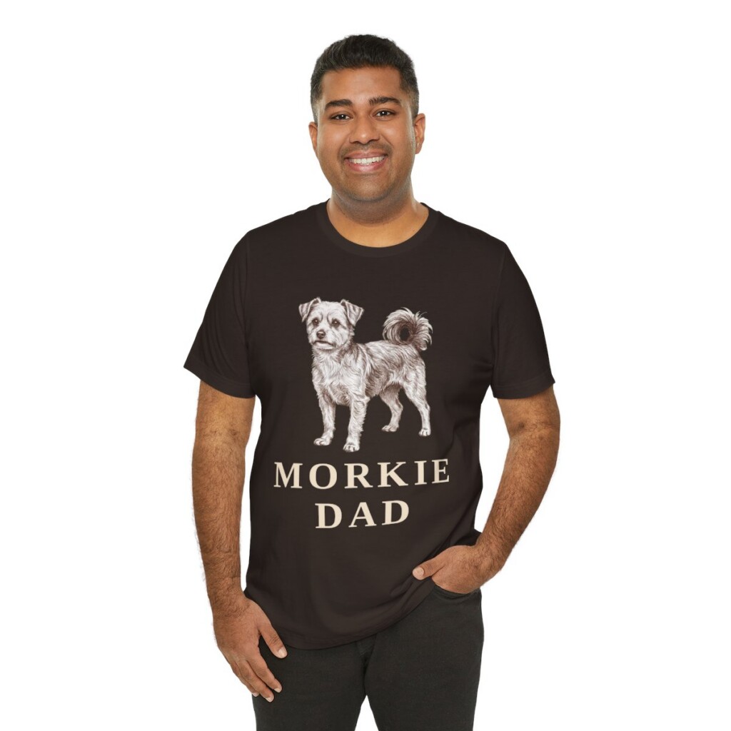 Morkie Dad Shirt, Vintage Dog Sketch Tee, Dog Dad Gift