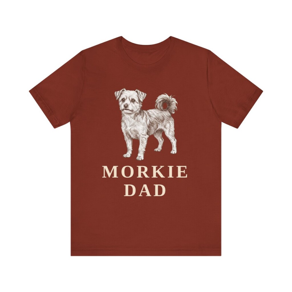 Morkie Dad Shirt, Vintage Dog Sketch Tee, Dog Dad Gift