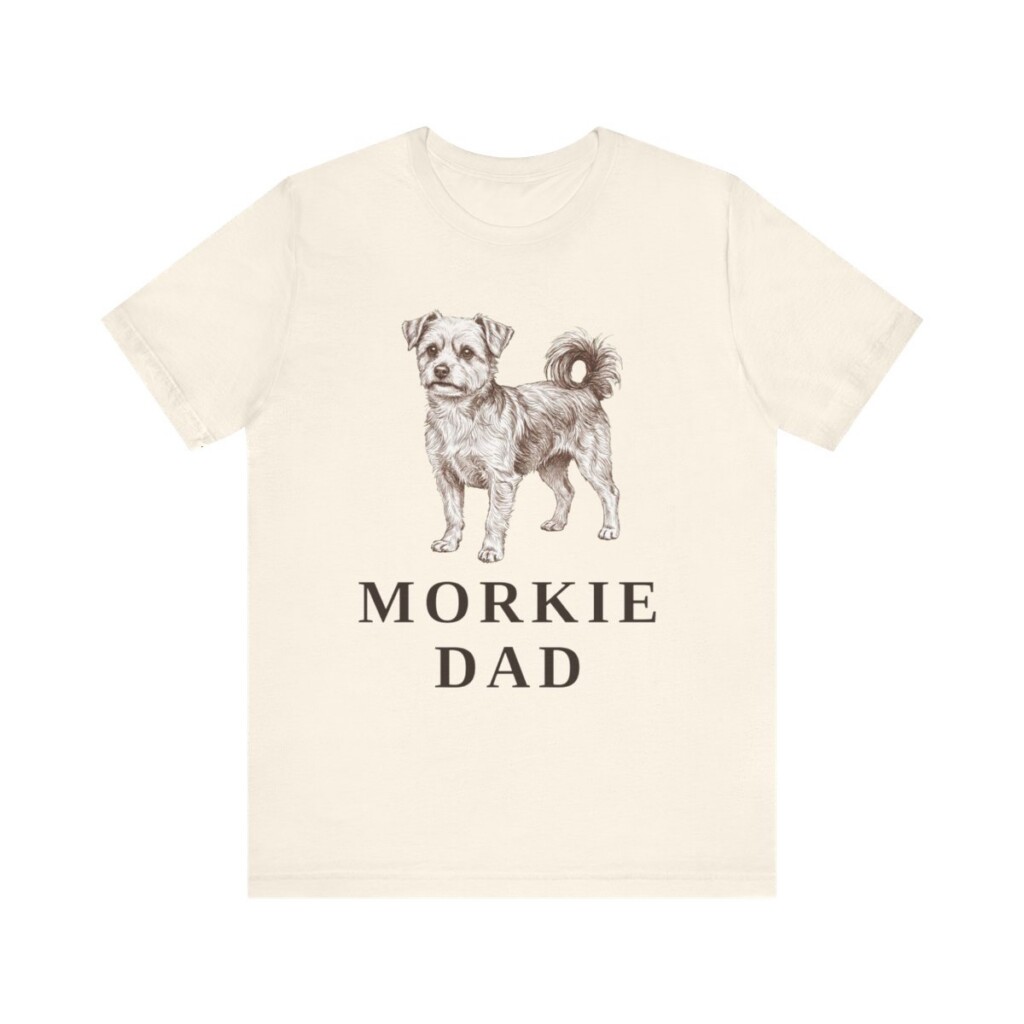 Morkie Dad Shirt, Vintage Dog Sketch Tee, Dog Dad Gift