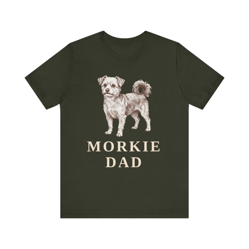 Morkie Dad Shirt, Vintage Dog Sketch Tee, Dog Dad Gift