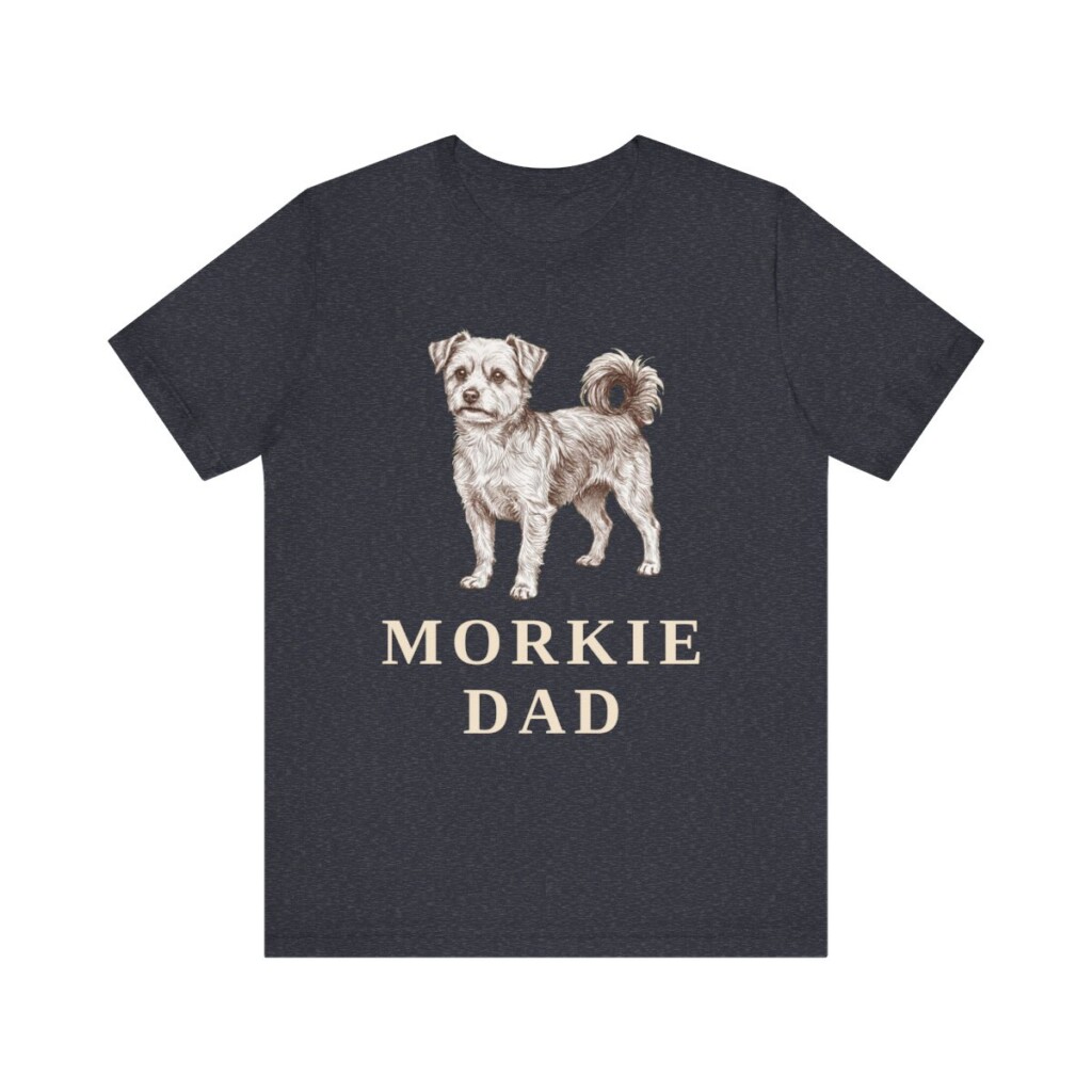 Morkie Dad Shirt, Vintage Dog Sketch Tee, Dog Dad Gift
