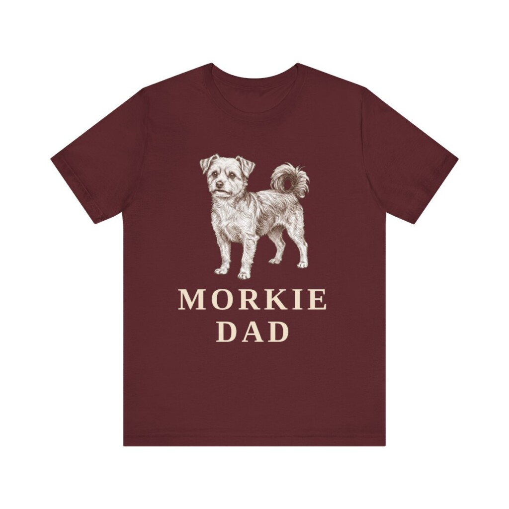 Morkie Dad Shirt, Vintage Dog Sketch Tee, Dog Dad Gift