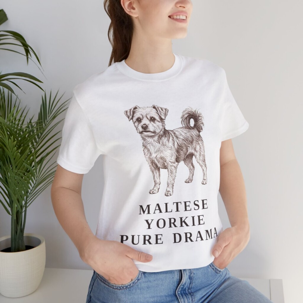 Morkie Humor Shirt, Vintage Dog Sketch Tee, Dog Humor Gift