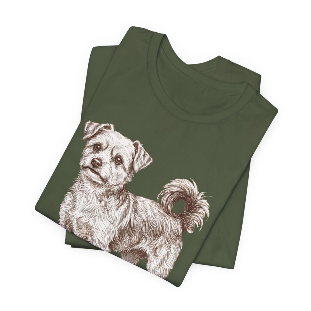 Morkie Shirt, Vintage Dog Sketch Tee, Dog Lover Gift