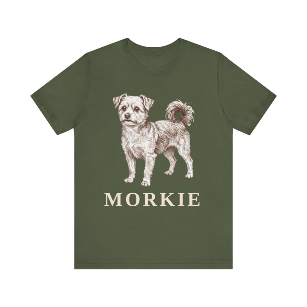 Morkie Shirt, Vintage Dog Sketch Tee, Dog Lover Gift