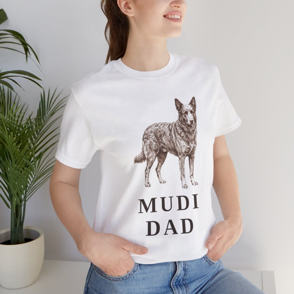 Mudi Dad Shirt, Vintage Dog Sketch Tee, Dog Dad Gift